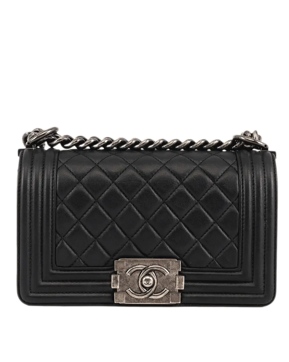 CHANEL BOY 8 BLACK LAMB RHW 19576618 4178
