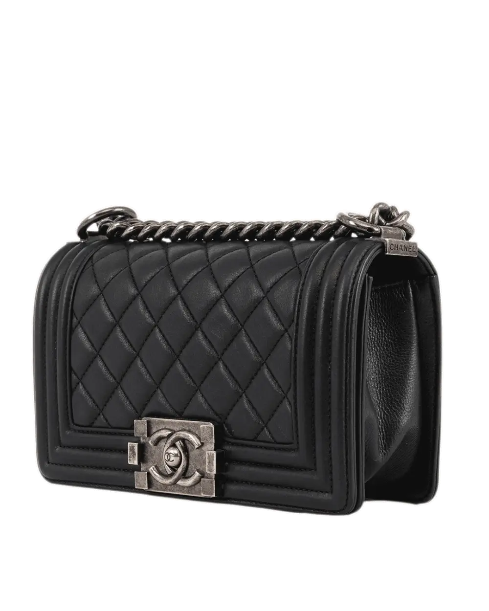 CHANEL BOY 8 BLACK LAMB RHW 19576618 4179
