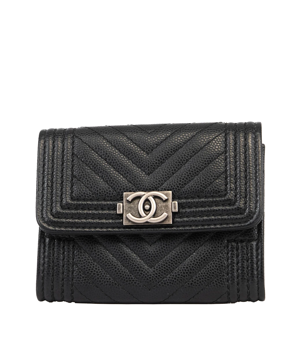CHANEL BOY CARD HOLDER SHORT BLACK CAVIAR RSHW 24565743 1267