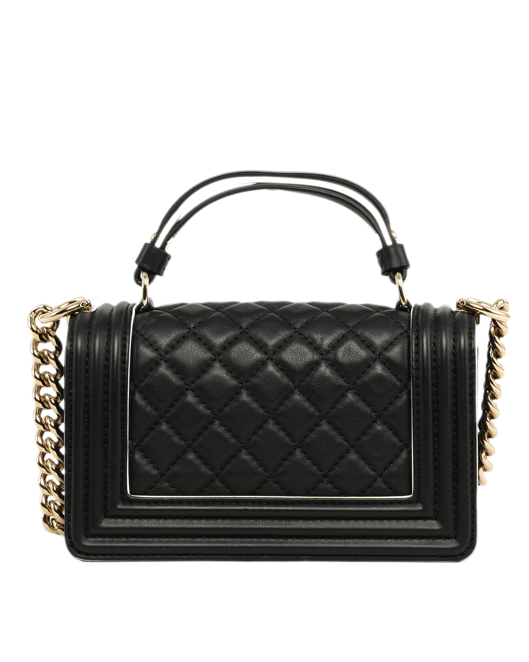 CHANEL BOY TOP HANDLE 8 BLACK LAMB GHW 27760772 0280