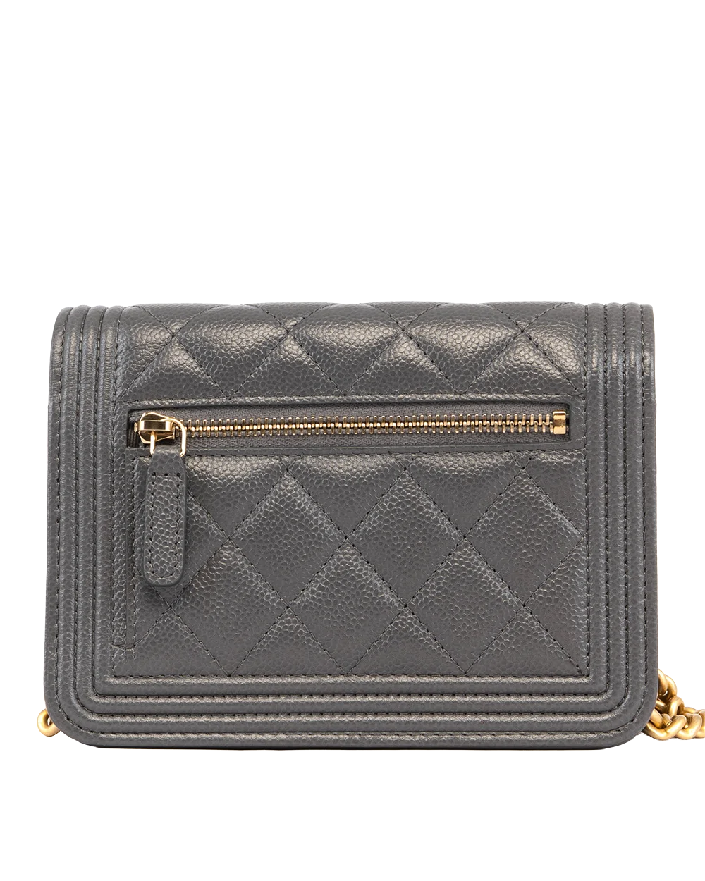 CHANEL BOY WOC MINI GREY CAVIAR GHW C51XN5E0 2692