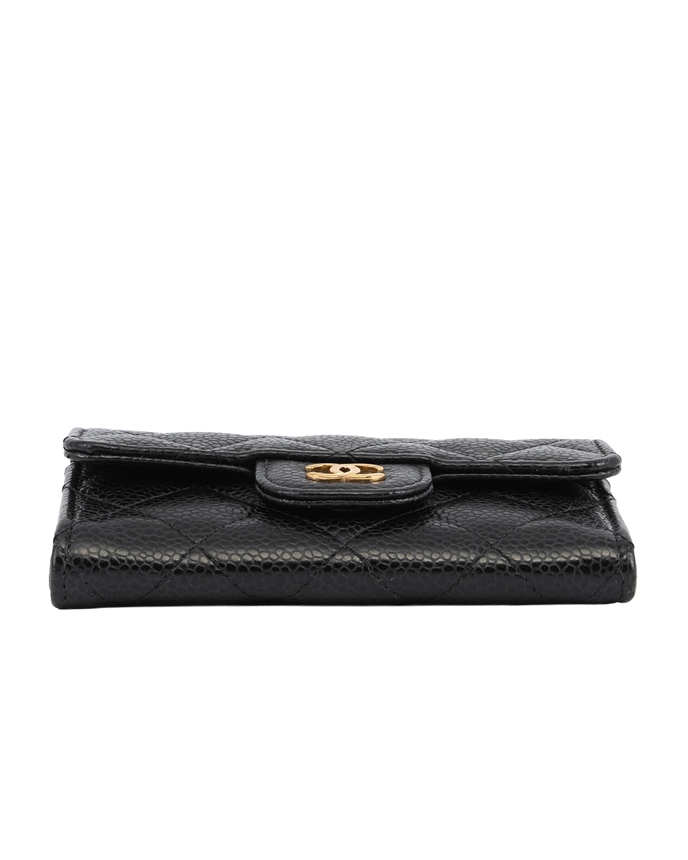 CHANEL CARD HOLDER SHORT BLACK CAVIAR GHW E5PPE1LE 2092