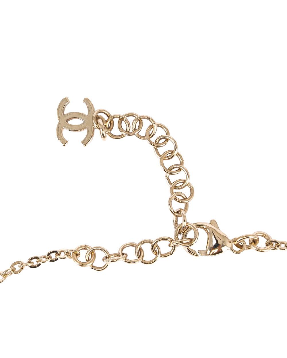 CHANEL CHAIN AND TEARDROP PEARL BIB NECKLAE BLACK GHW 1420