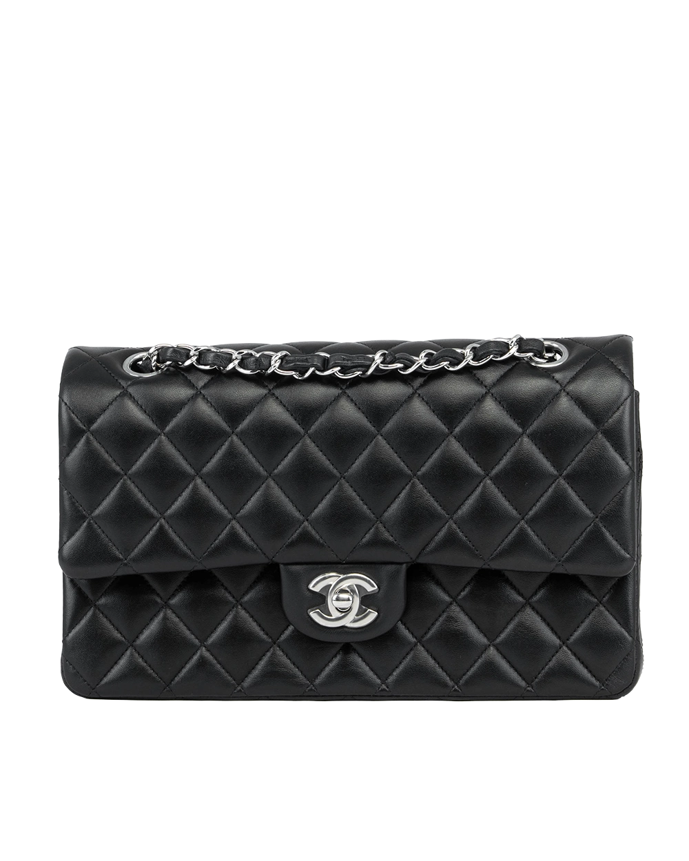 CHANEL CLASSIC 10 BLACK LAMB SHW CG3AG0N8 2456