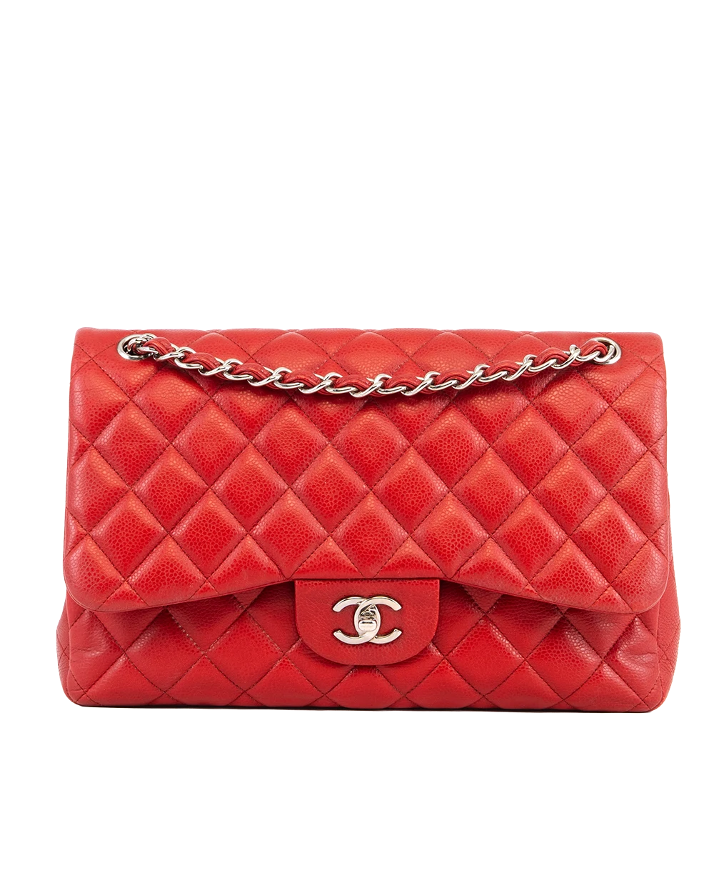 CHANEL CLASSIC JUMBO RED CAVIAR SHW 14950968 2882