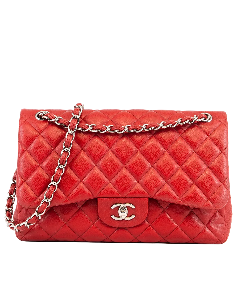 CHANEL CLASSIC JUMBO RED CAVIAR SHW 14950968 2883