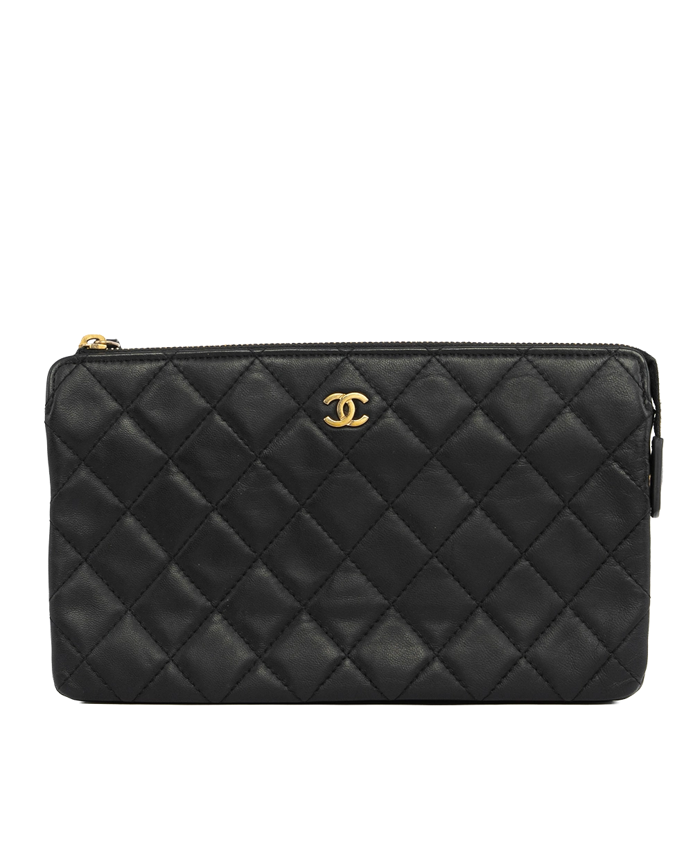 CHANEL CLUTCH BLACK LAMB GHW 23742971 0003
