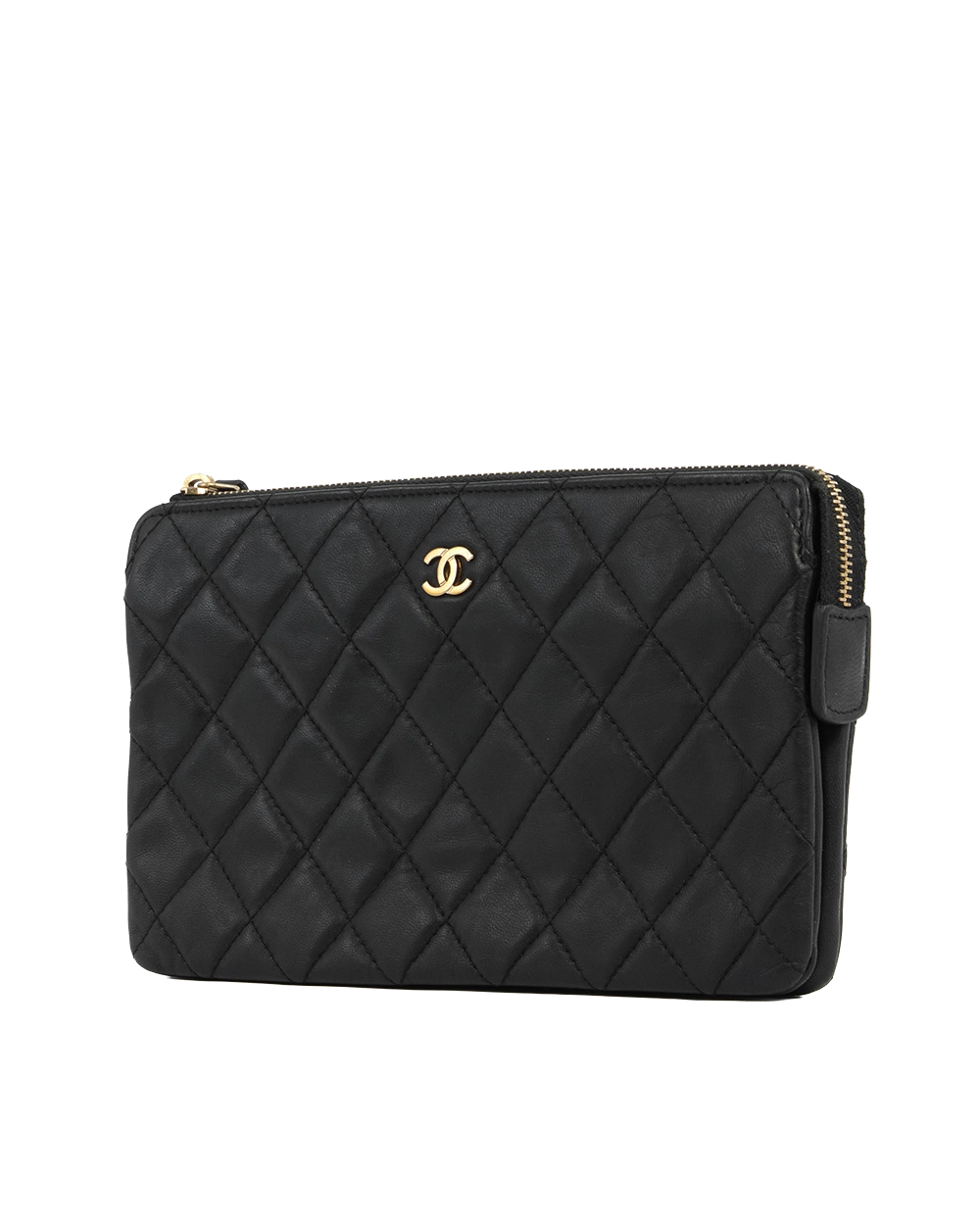 CHANEL CLUTCH BLACK LAMB GHW 23742971 0005