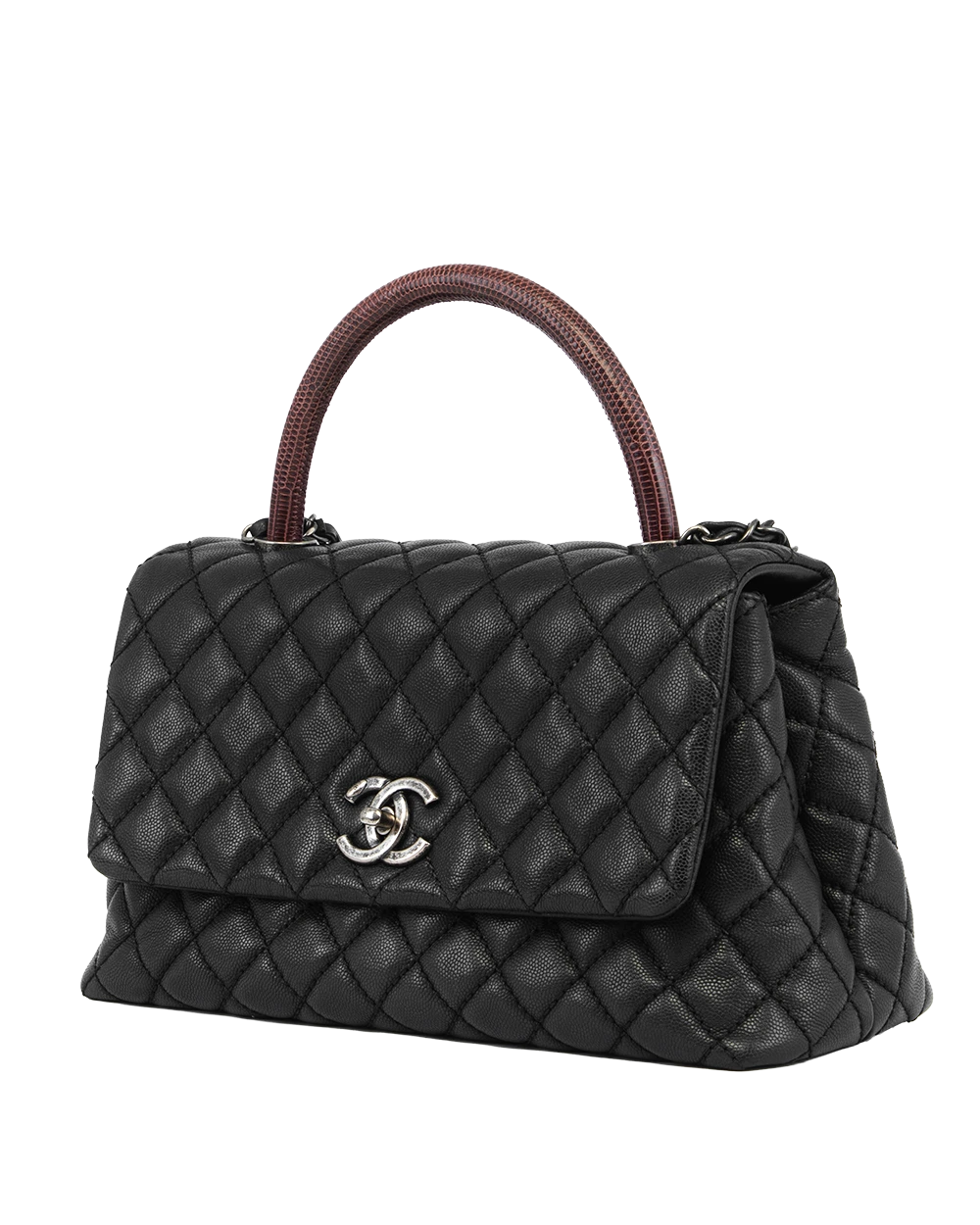 CHANEL COCO 11.5 BLACK LIZARD CAVIAR RSHW 21413328 0793