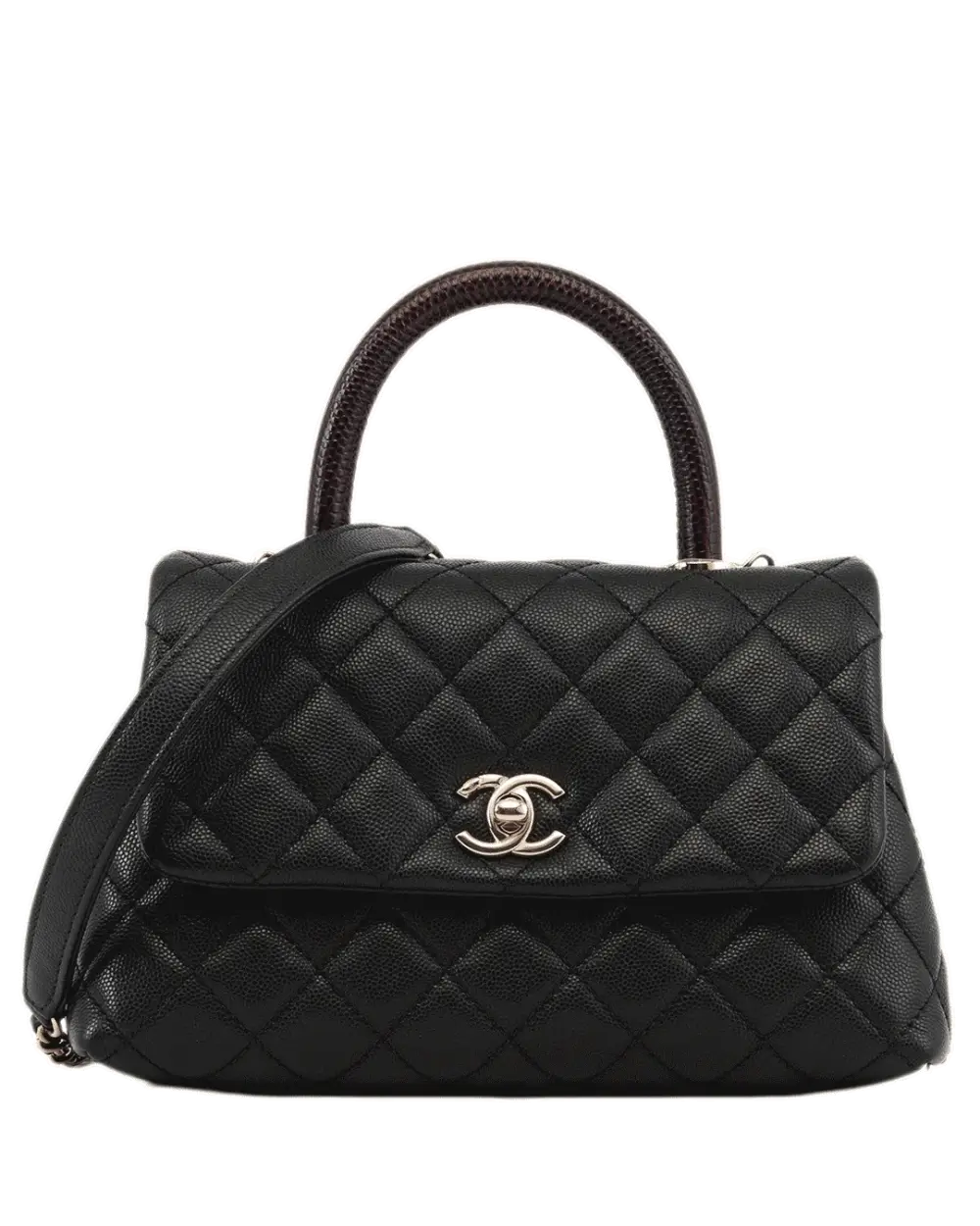 CHANEL COCO TOP HANDLE 9.5 BLACK CAVIAR GHW 310801954668