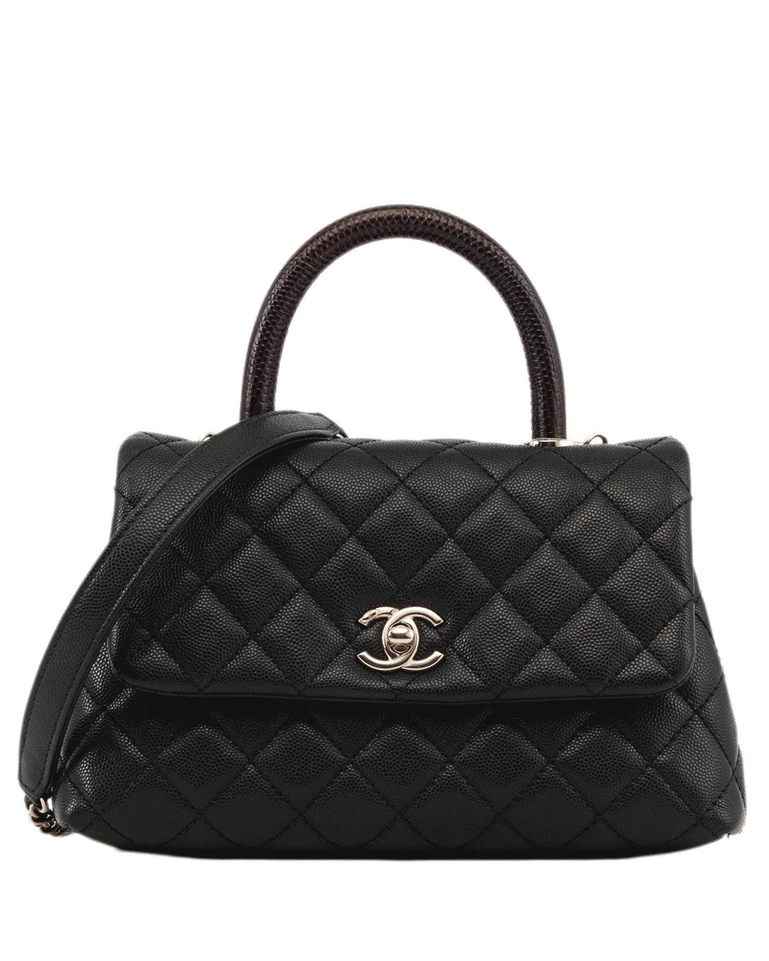 CHANEL COCO TOP HANDLE 9.5 BLACK CAVIAR GHW 310801954668