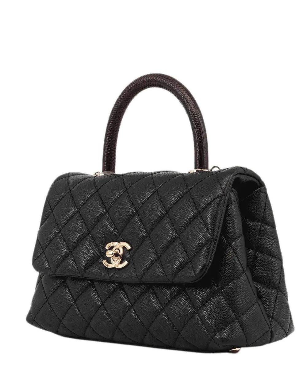 CHANEL COCO TOP HANDLE 9.5 BLACK CAVIAR GHW 310801954669