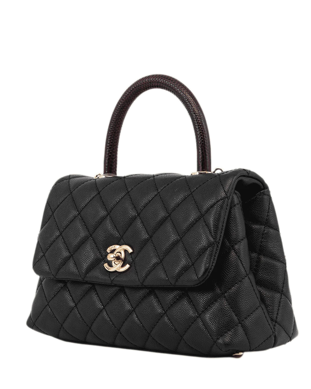 CHANEL COCO TOP HANDLE 9.5 BLACK CAVIAR GHW 310801954669