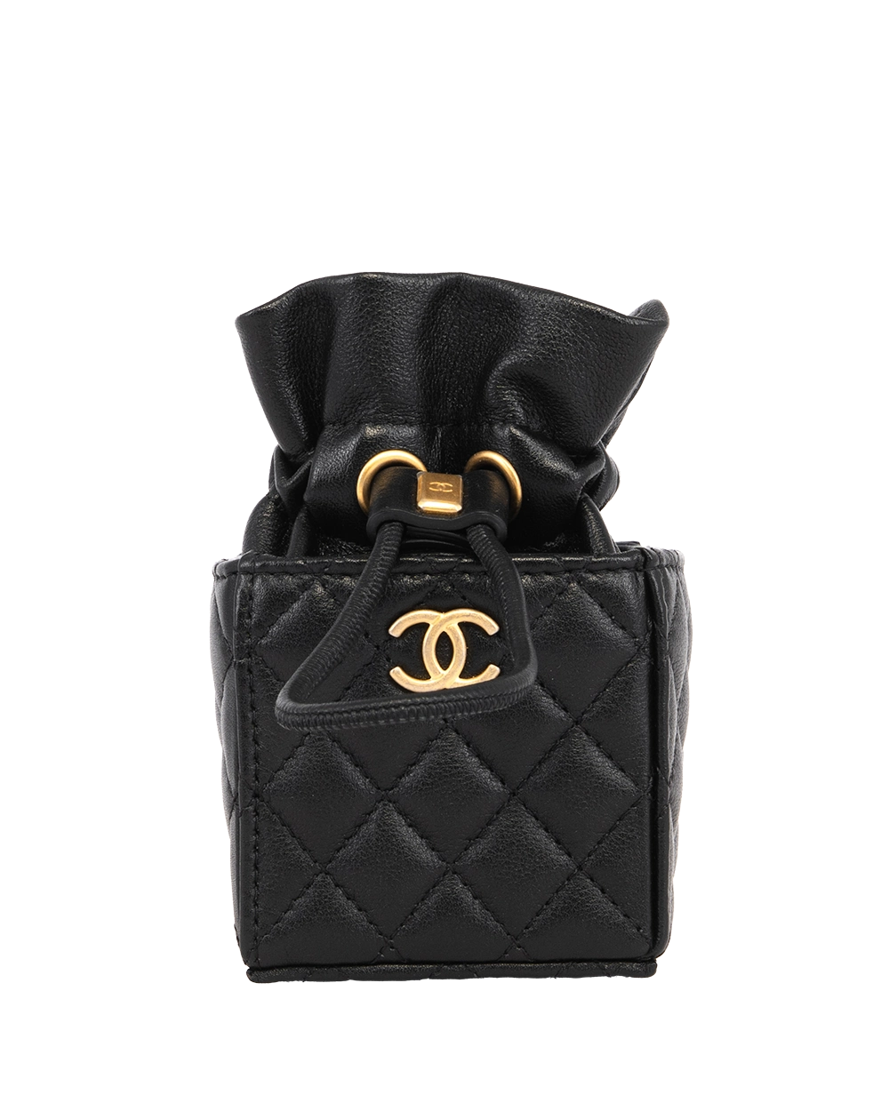 CHANEL DRAWSTRING MINI BLACK CAVIAR GHW 31761449 3265