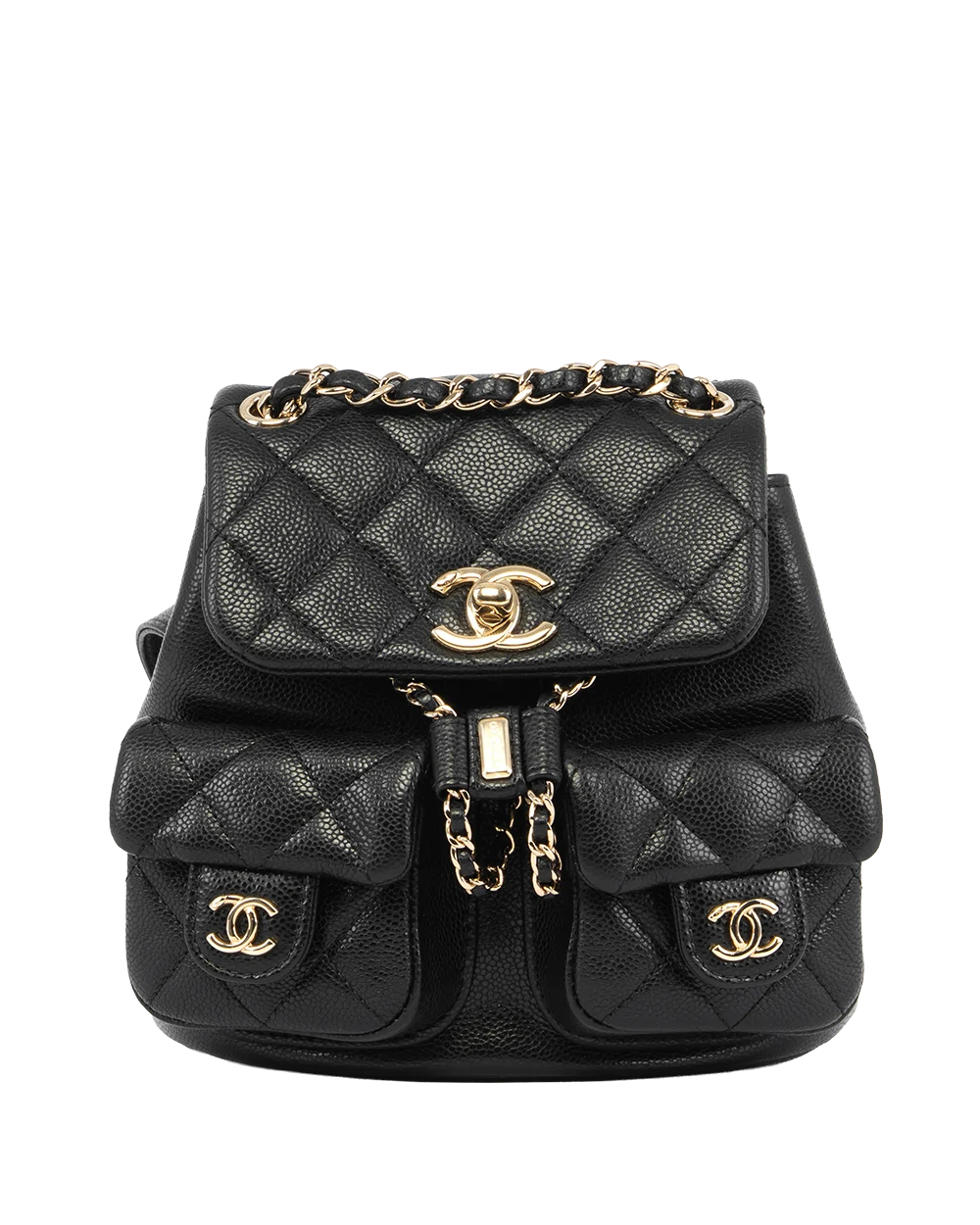 CHANEL DUMA BACKPACK MINI BLACK CAVIAR GHW E7X1AU92 0879