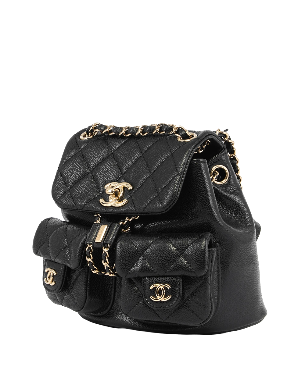CHANEL DUMA BACKPACK MINI BLACK CAVIAR GHW E7X1AU92 0880