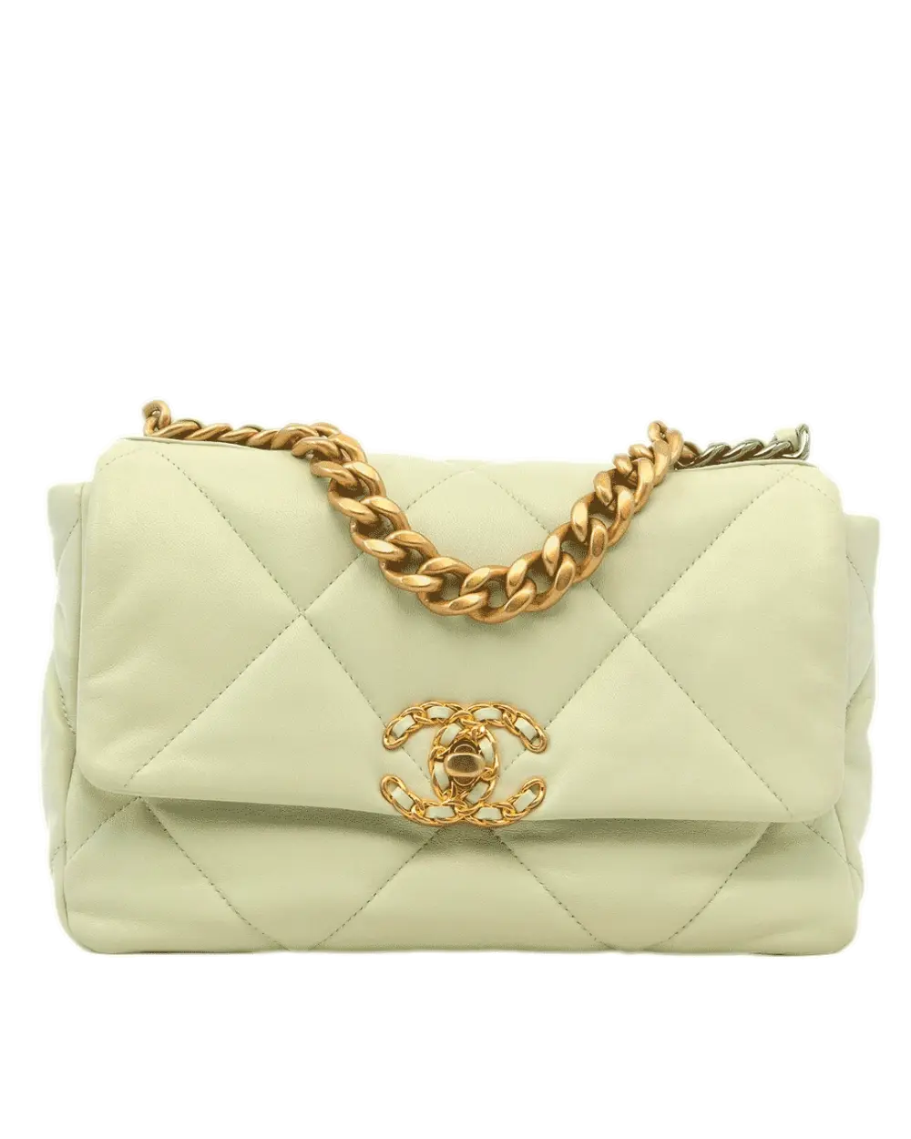CHANEL FLAP 19 GREEN LAMB GHW G6H6R9374689