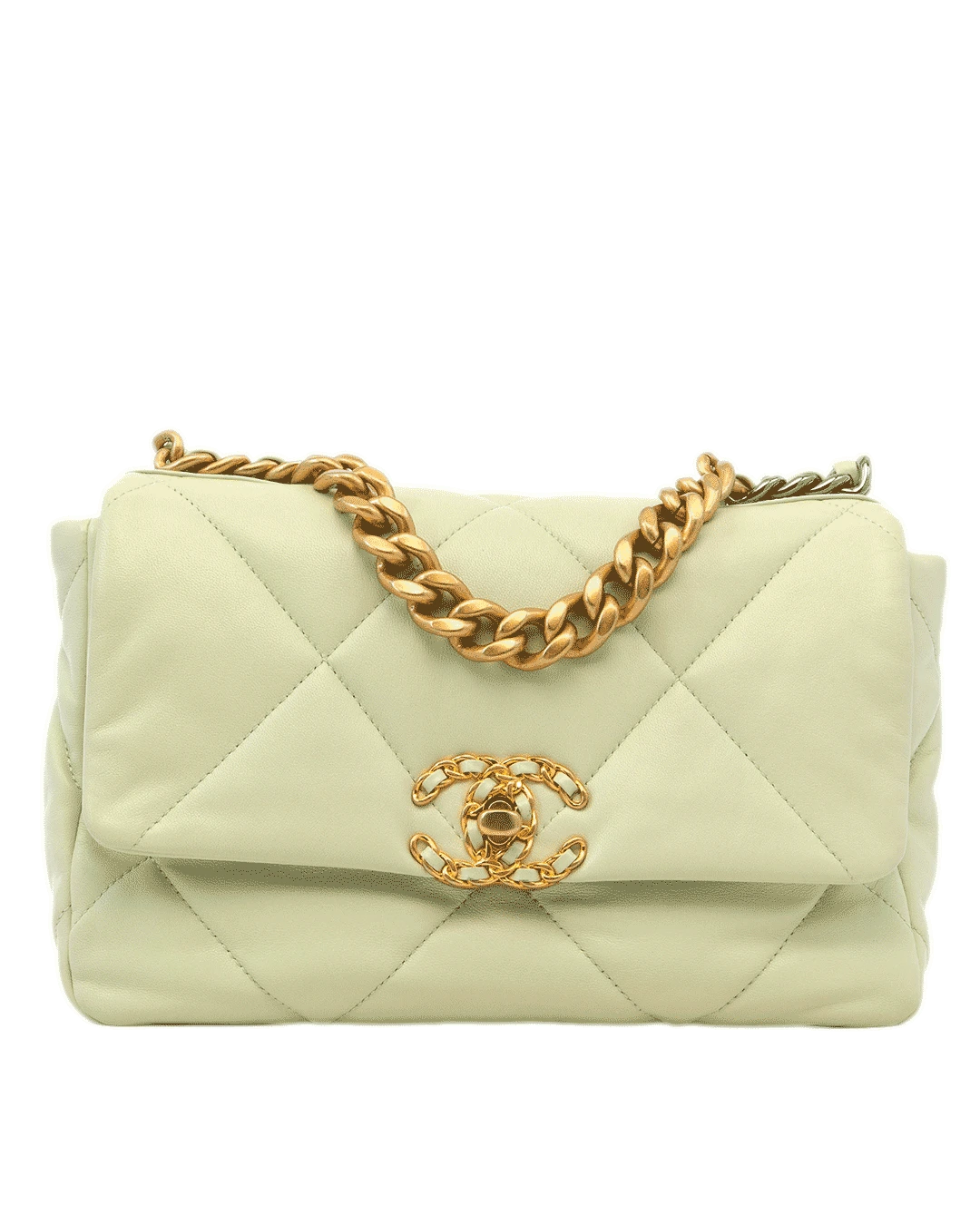 CHANEL FLAP 19 GREEN LAMB GHW G6H6R9374689
