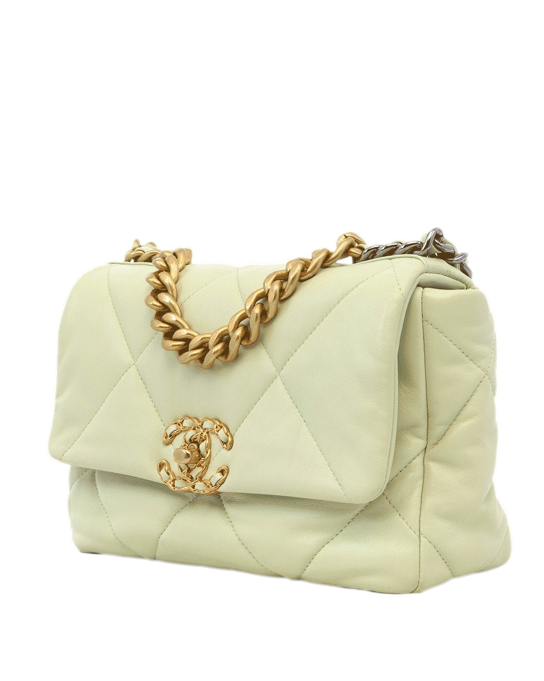 CHANEL FLAP 19 GREEN LAMB GHW G6H6R9374690