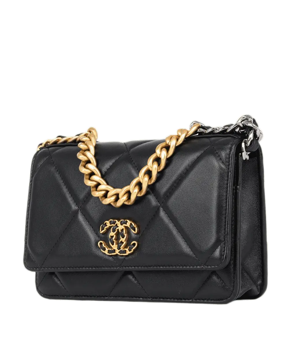 CHANEL FLAP 19 WOC 7.5 BLACK LAMB GHW J1U6L3N1 2185