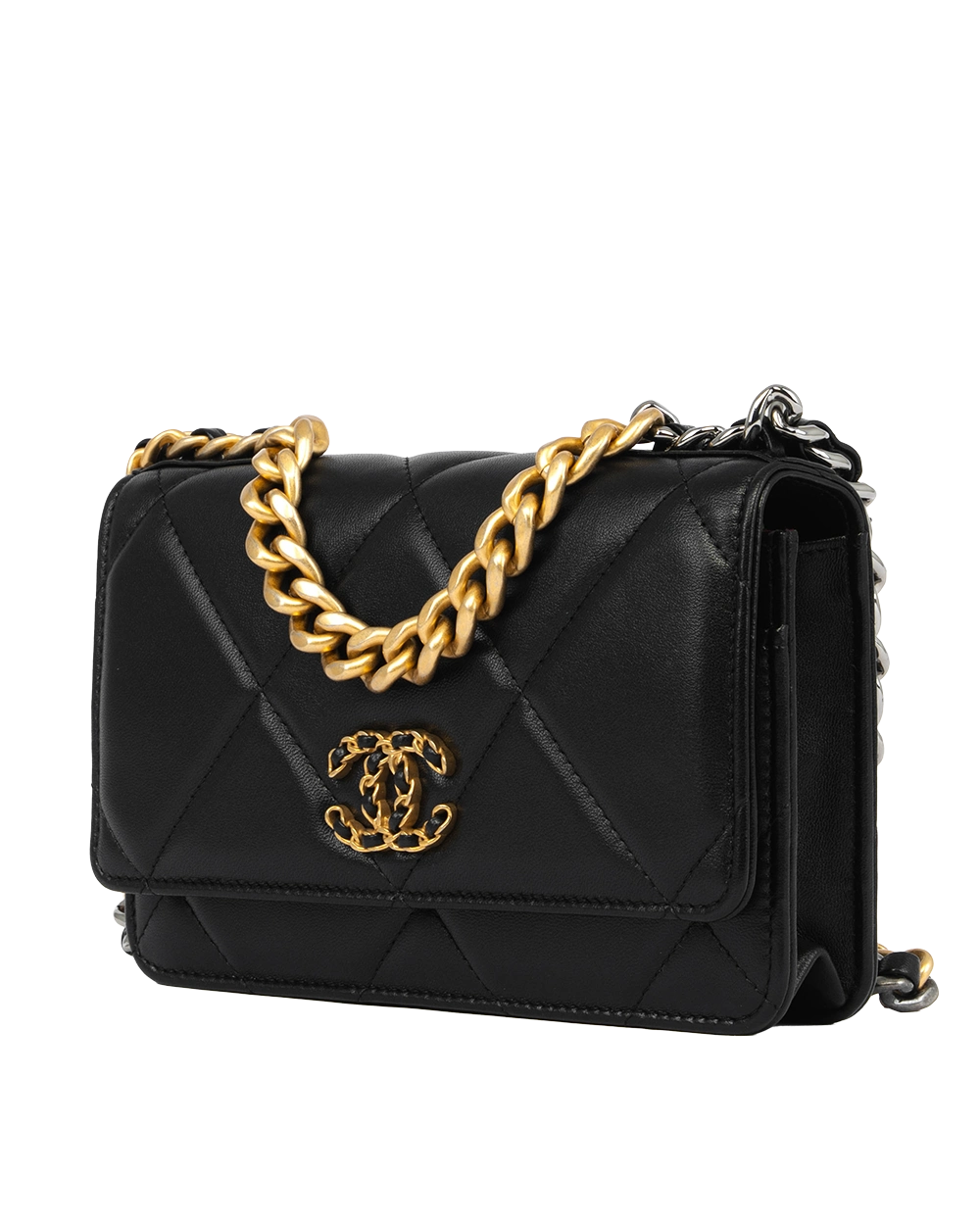 CHANEL FLAP 19 WOC BLACK LAMB GHW K18KXUCJ 0657
