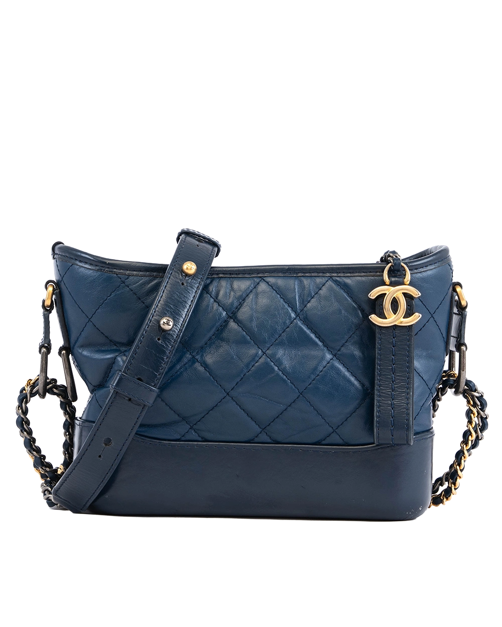 CHANEL GABRIELLE SMALL BLUE NAVY LAMB SGHW 267497804513
