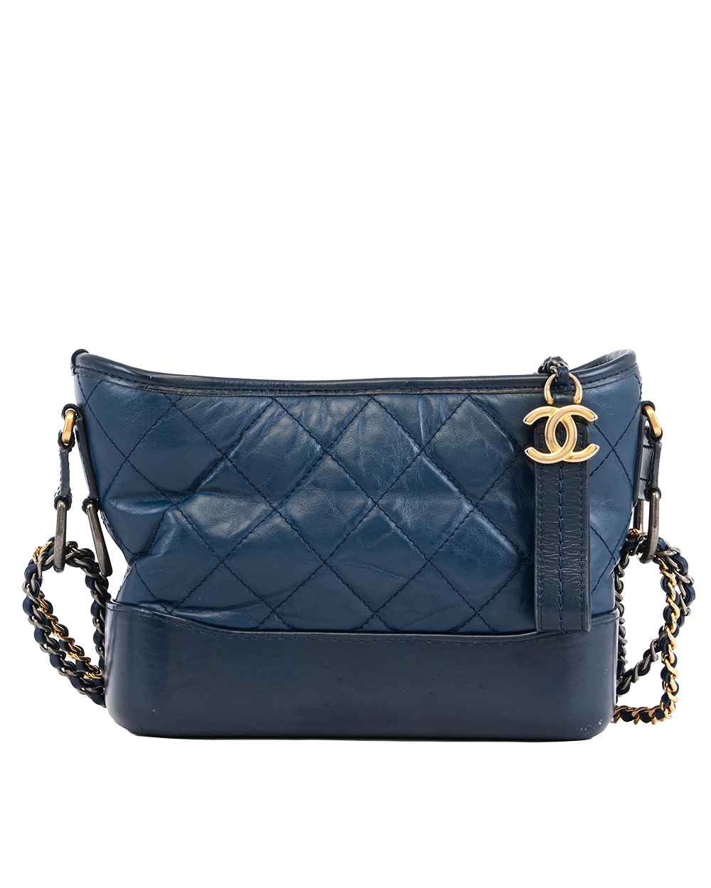 CHANEL GABRIELLE SMALL BLUE NAVY LAMB SGHW 267497804514