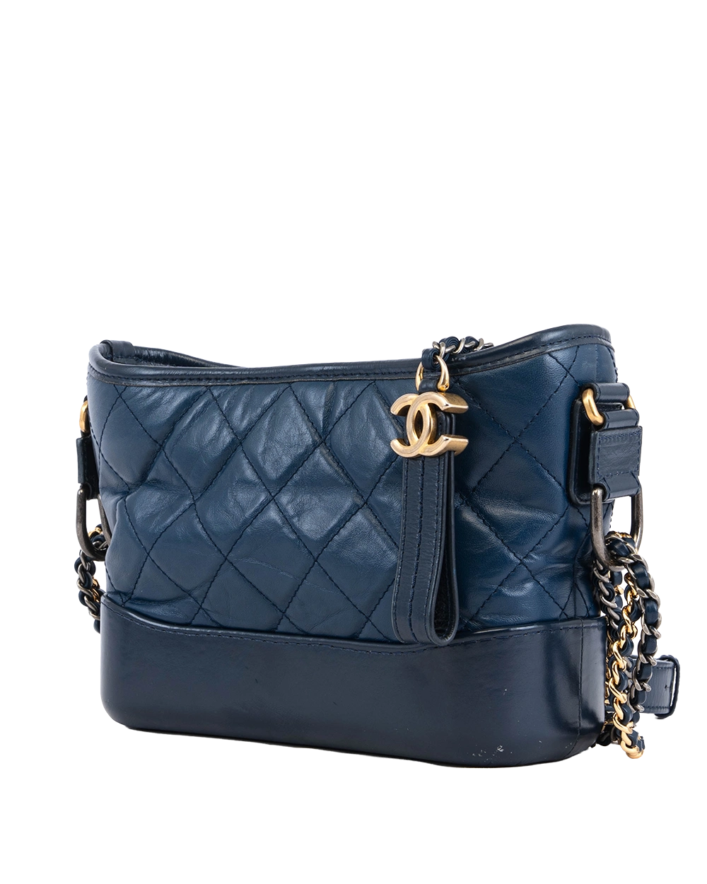 CHANEL GABRIELLE SMALL BLUE NAVY LAMB SGHW 267497804515