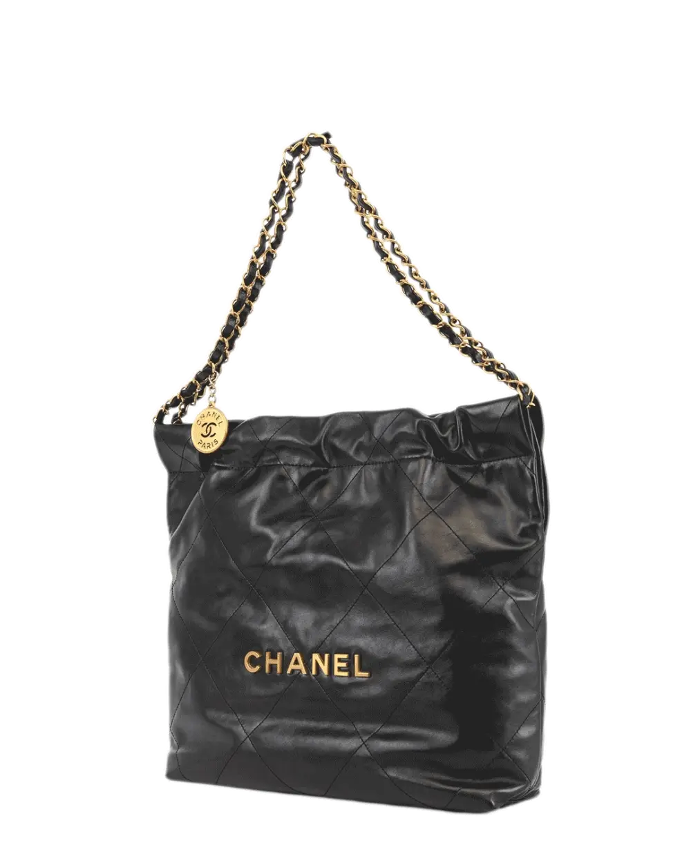 CHANEL TOTE 22 SMALL BLACK CALF GHW L8GN02U64345