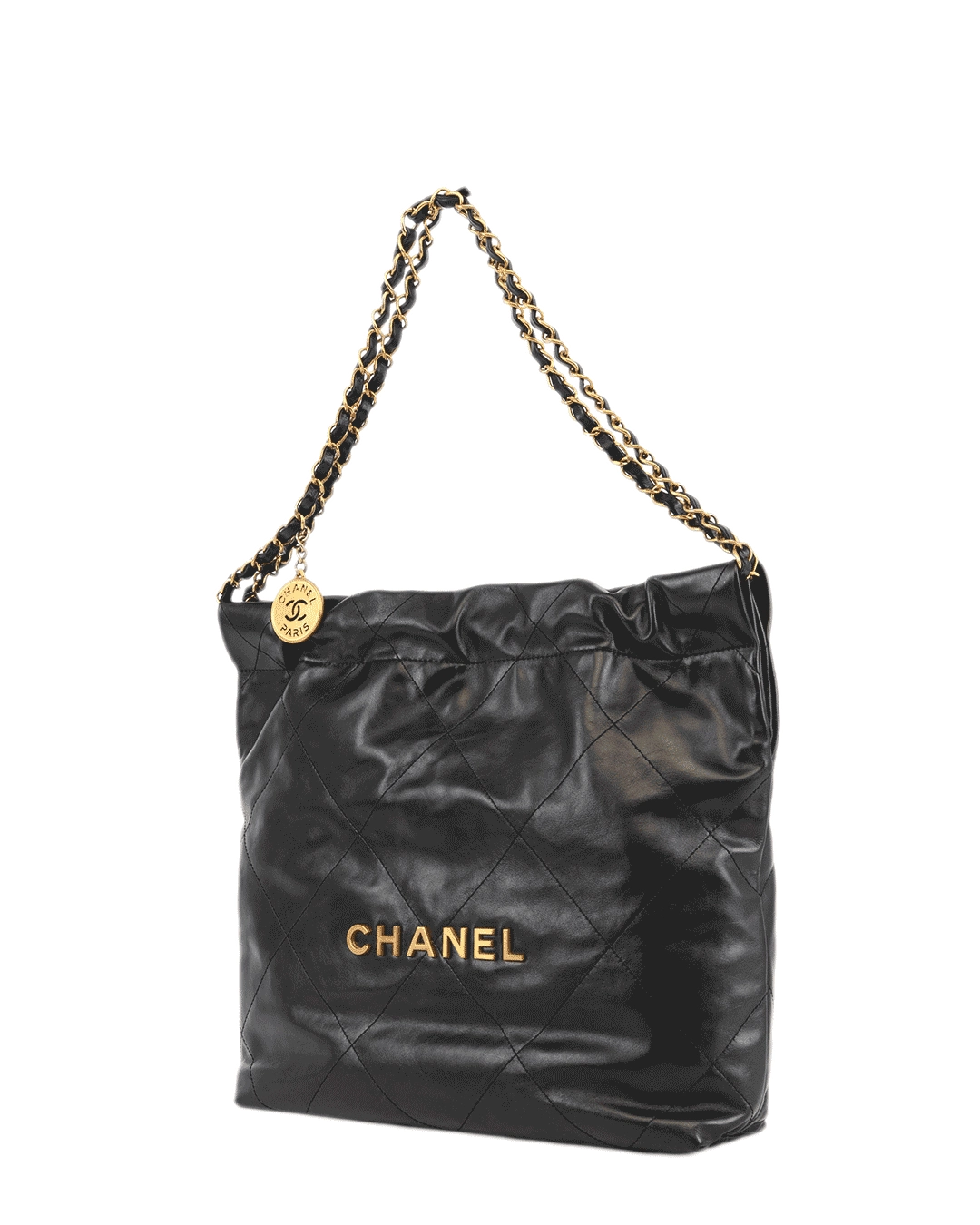 CHANEL TOTE 22 SMALL BLACK CALF GHW L8GN02U64345
