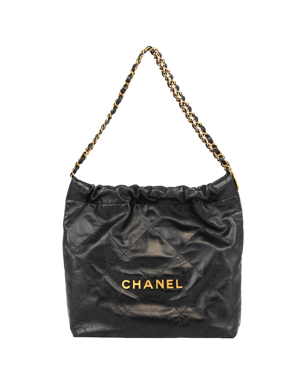 CHANEL TOTE 22 SMALL BLACK LAMB GHW LLLXC20E 2121