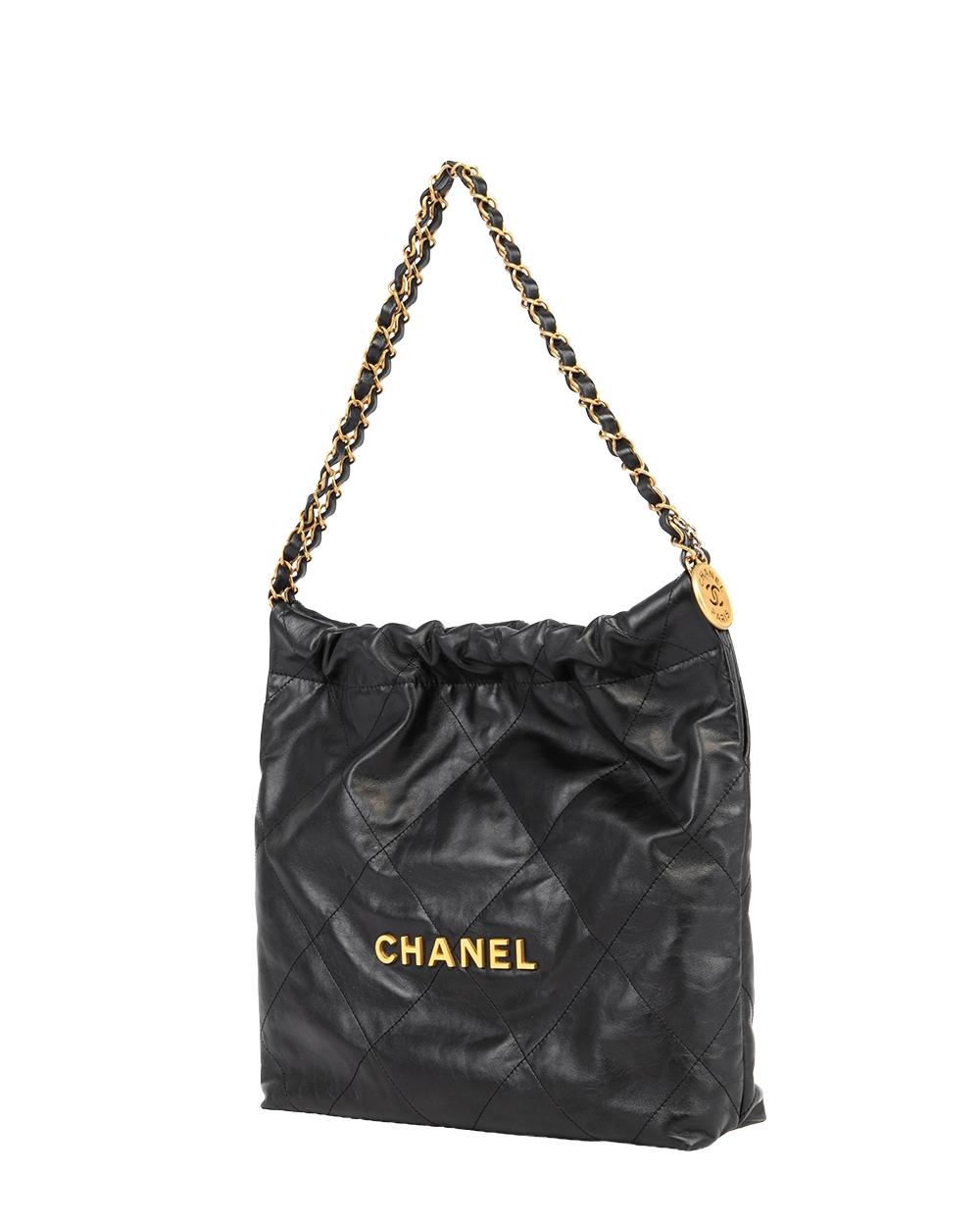 CHANEL TOTE 22 SMALL BLACK LAMB GHW LLLXC20E 2122