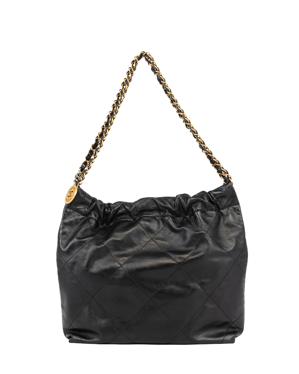 CHANEL TOTE 22 SMALL BLACK LAMB GHW LLLXC20E 2124