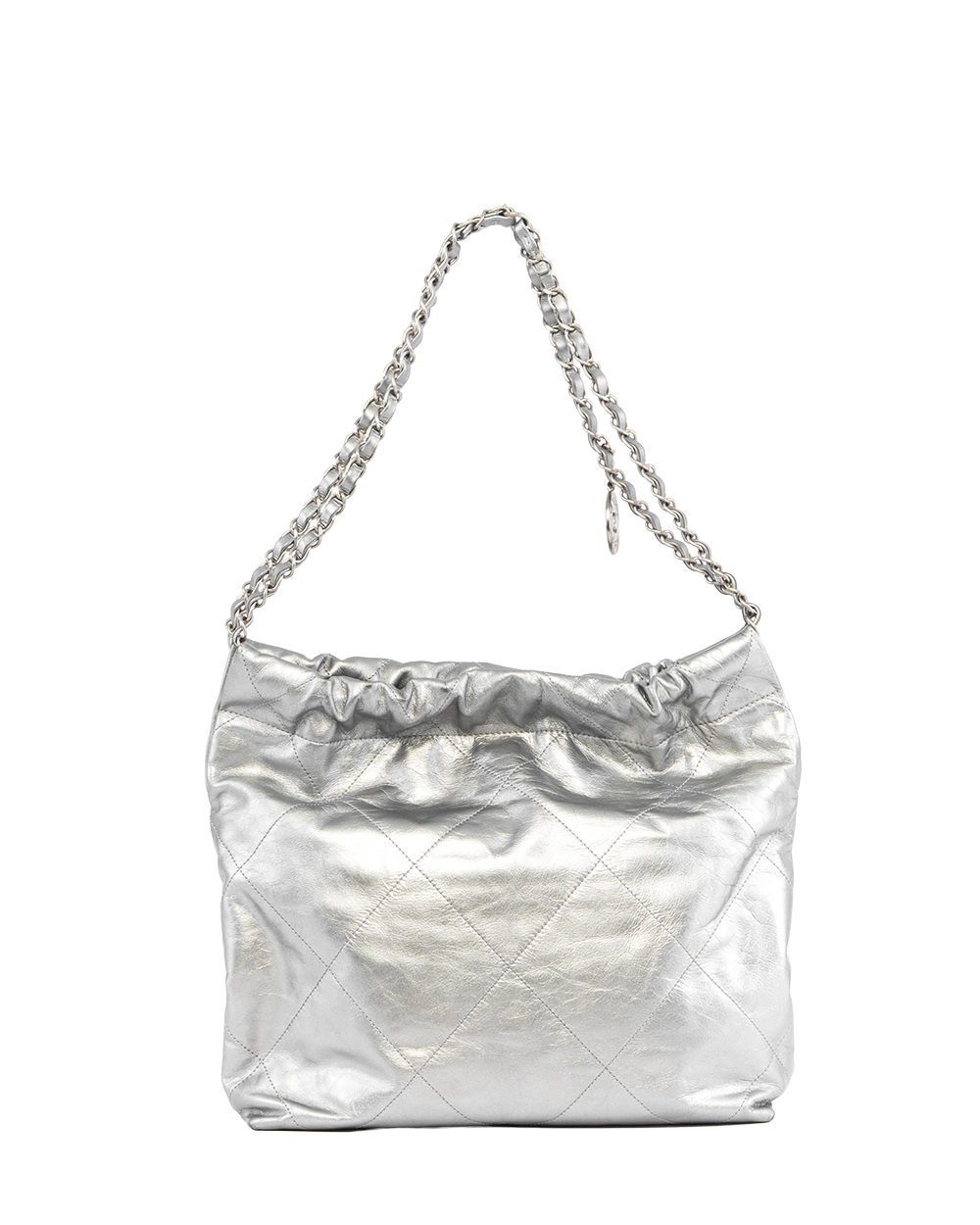 CHANEL TOTE 22 SMALL GREY MATTALIC CALF SHW EALK7CU8 0494
