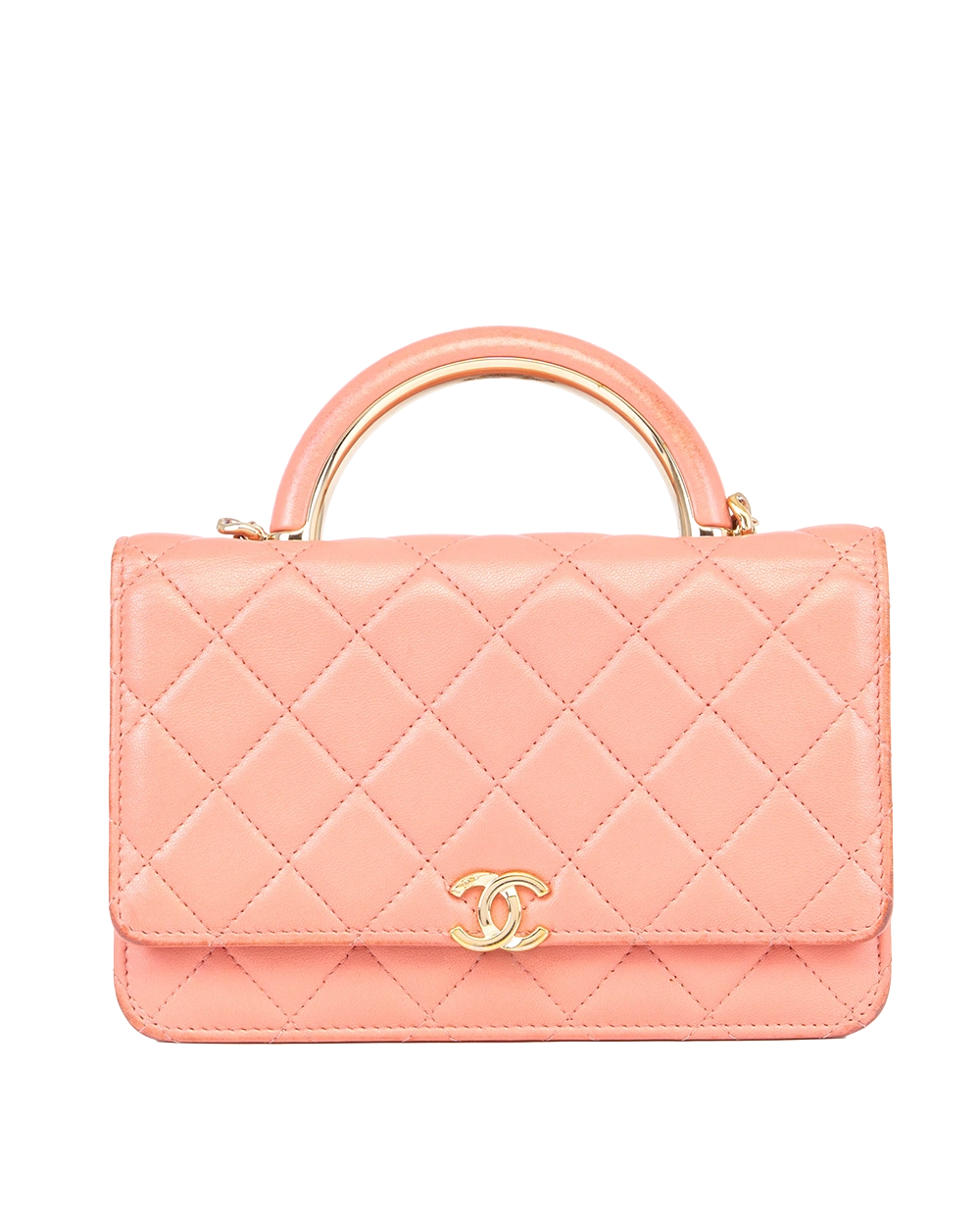 CHANEL TRENDY WOC TOP HANDLE 7.5 PINK LAMB GHW UHX991NE 0713