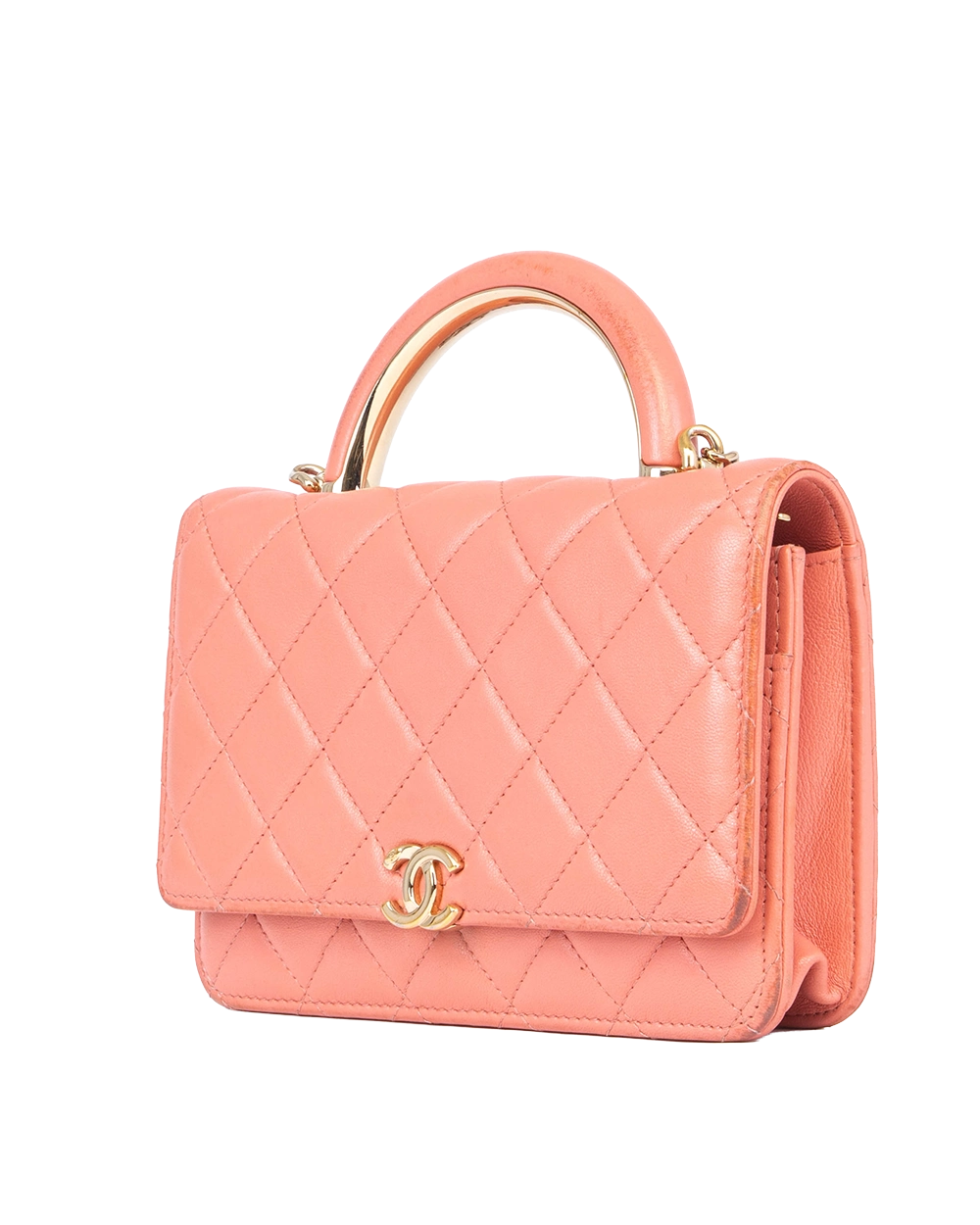 CHANEL TRENDY WOC TOP HANDLE 7.5 PINK LAMB GHW UHX991NE 0715