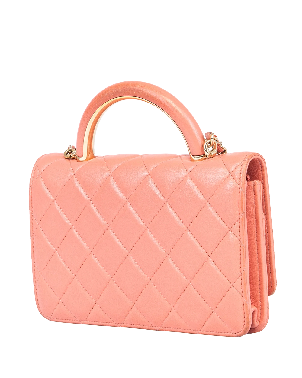 CHANEL TRENDY WOC TOP HANDLE 7.5 PINK LAMB GHW UHX991NE 0716