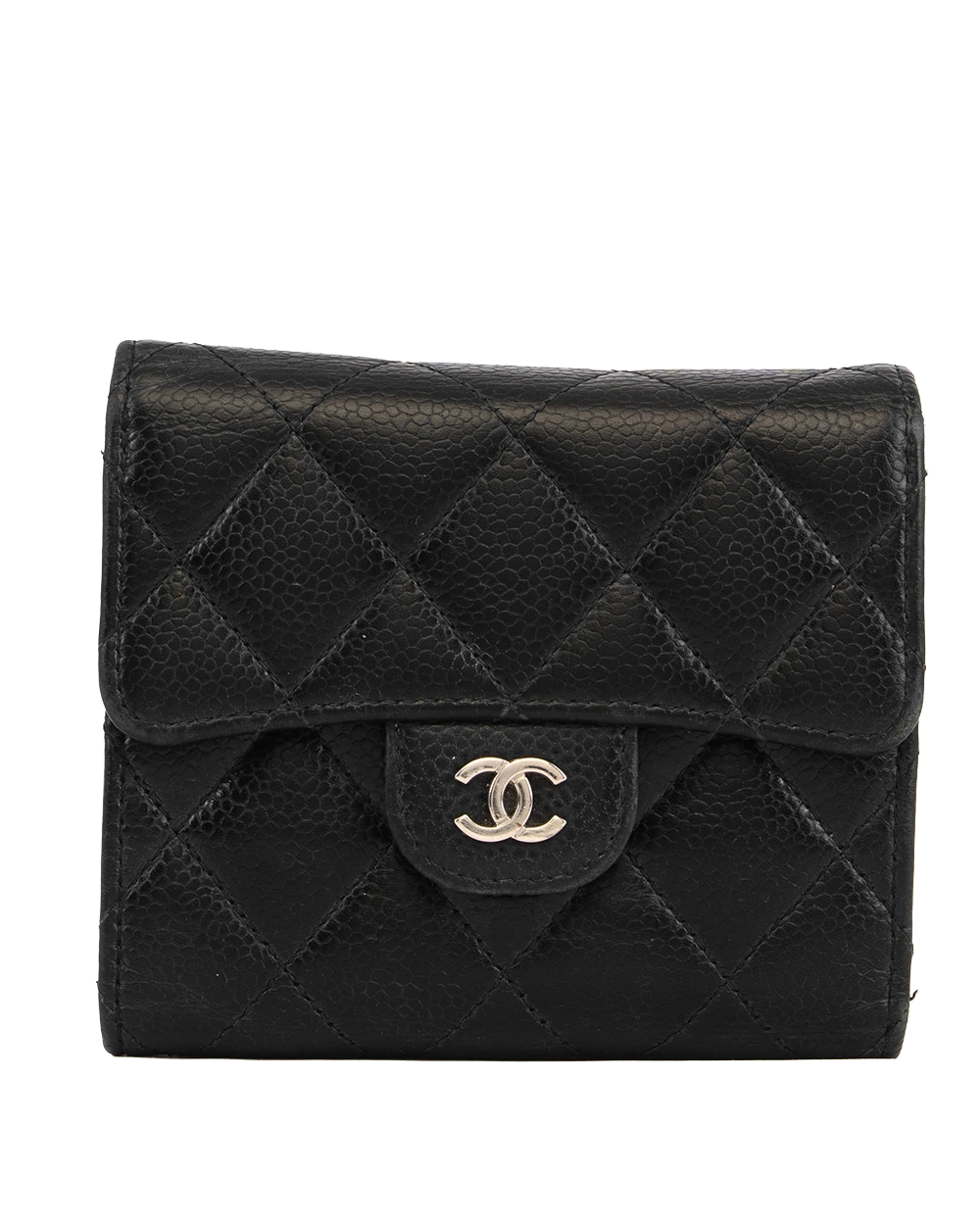 CHANEL TRI FOLD WALLET SHORT BLACK CAVIAR SHW 30817316 4264