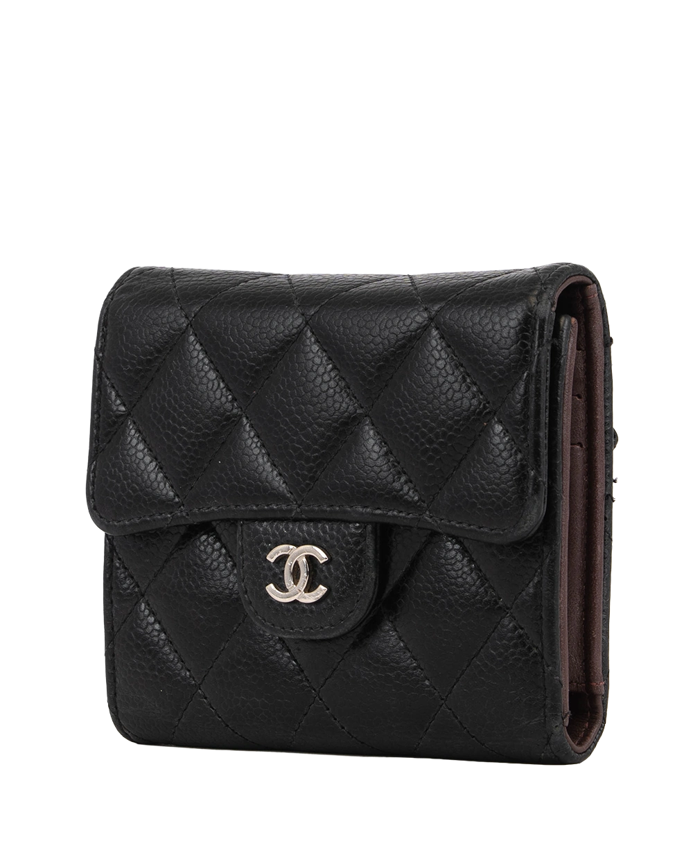 CHANEL TRI FOLD WALLET SHORT BLACK CAVIAR SHW 30817316 4266