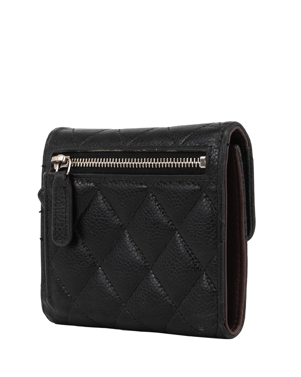 CHANEL TRI FOLD WALLET SHORT BLACK CAVIAR SHW 30817316 4267