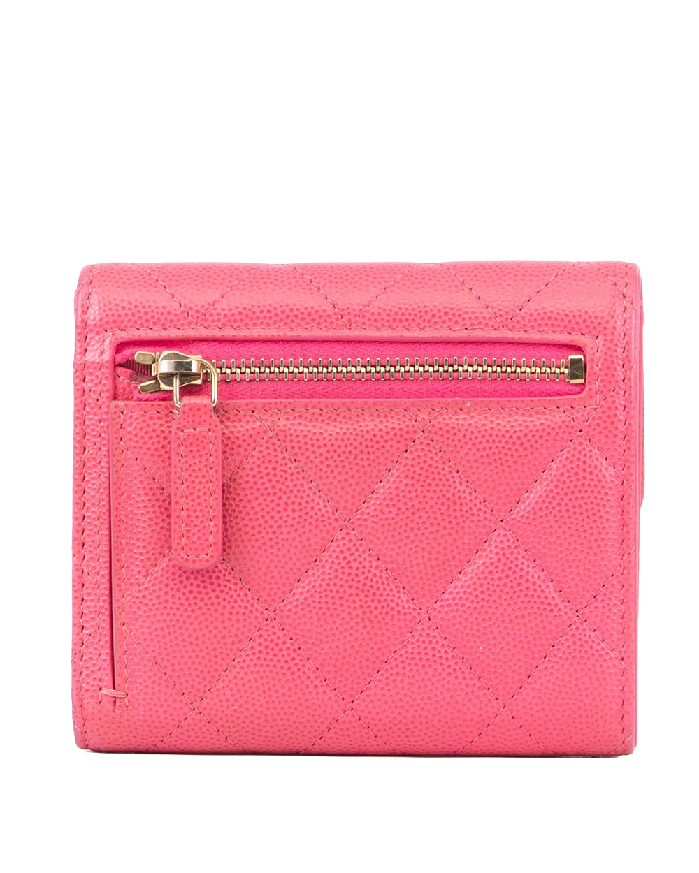 CHANEL TRI FOLD WALLET SHORT PINK CAVIAR GHW 30833276 0696