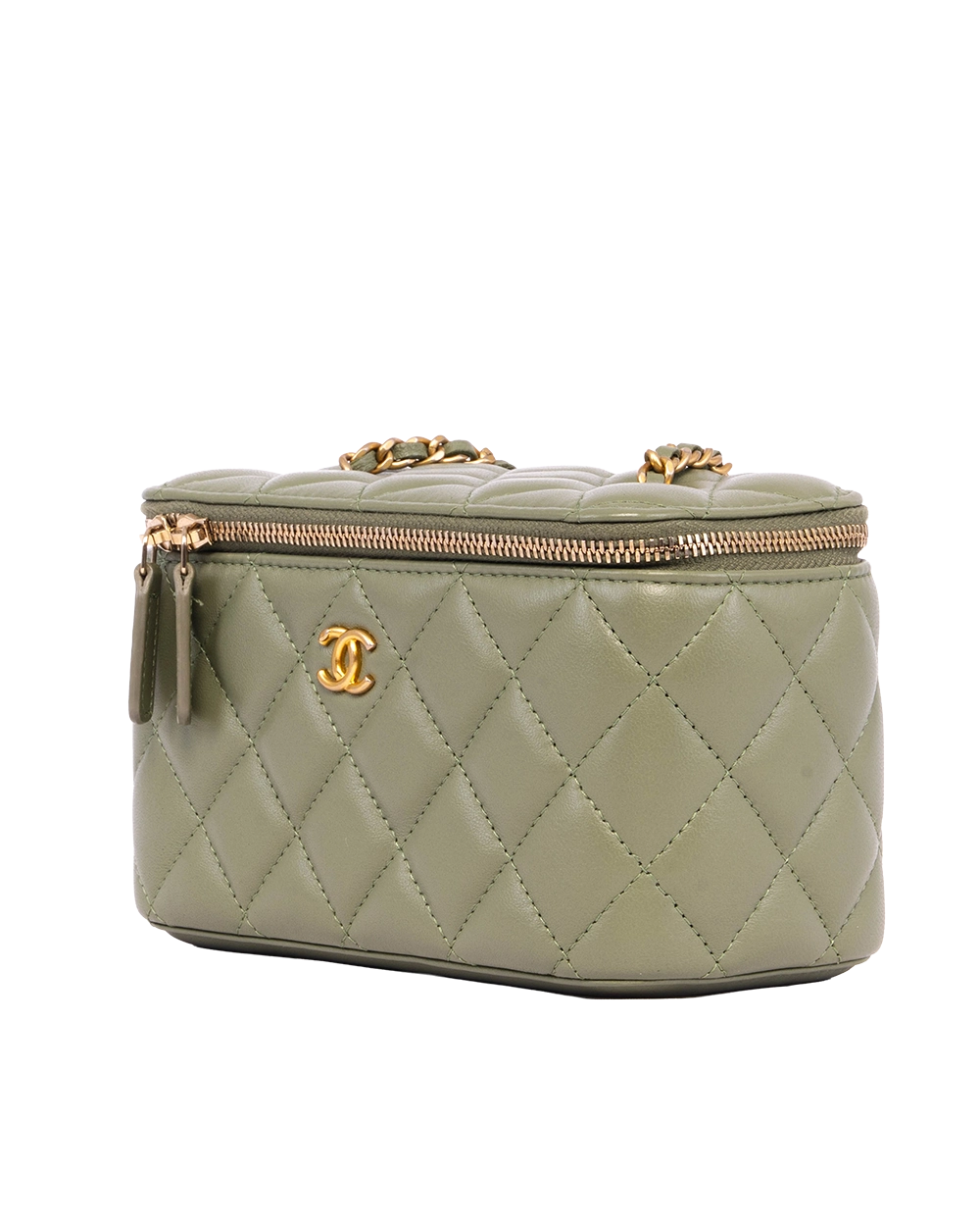 CHANEL VANITY ADJ BALL GREEN LAMB GHW 31507169 21209
