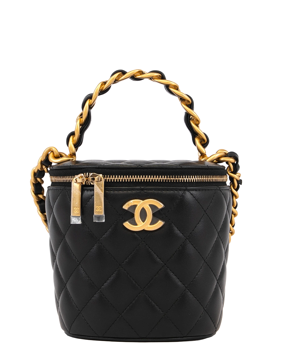 CHANEL VANITY CASE SMALL BLACK LAMB GHW GC9K3T3J 3264