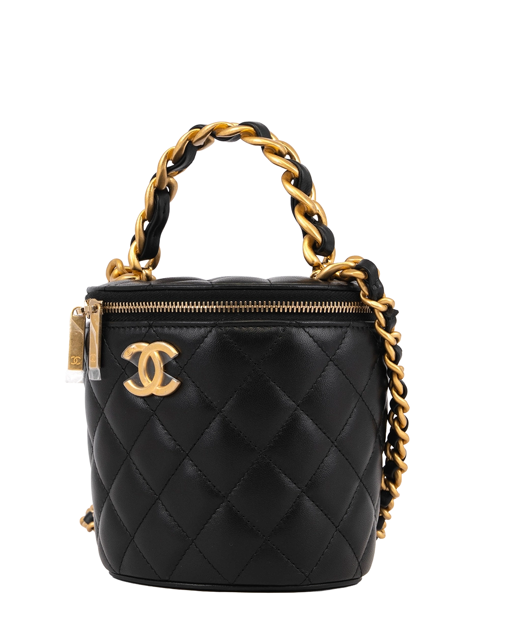 CHANEL VANITY CASE SMALL BLACK LAMB GHW GC9K3T3J 3266