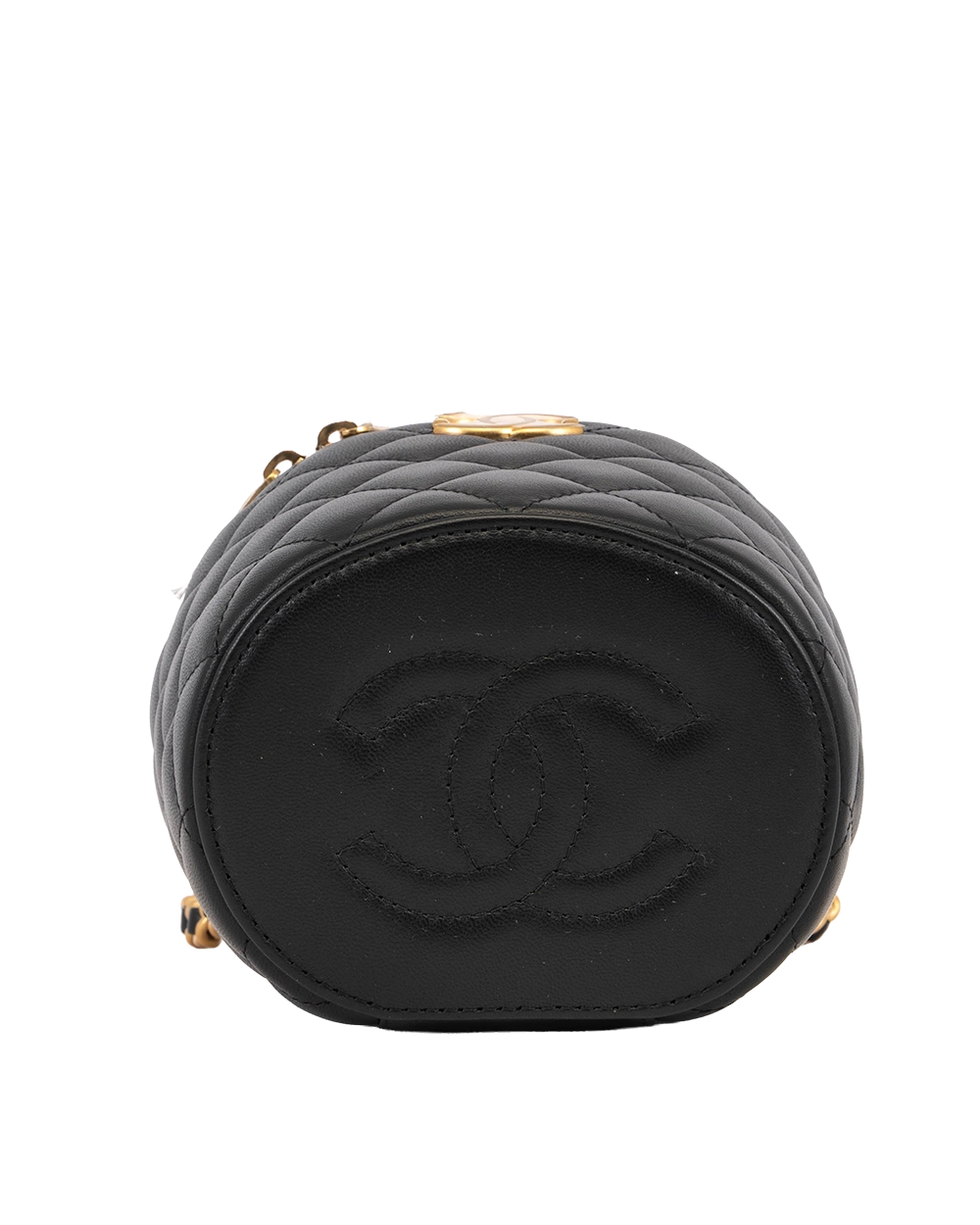 CHANEL VANITY CASE SMALL BLACK LAMB GHW GC9K3T3J 3269