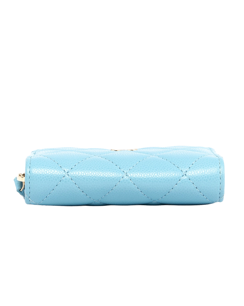 CHANEL ZIP COIN PURSE SHORT SKY BLUE CAVIAR GHW XTL5GL4A 0171