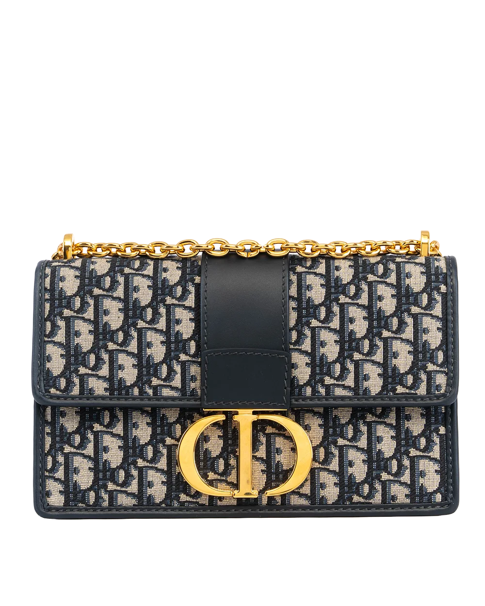 DIOR 30 MONTAIGNE MEDIUM BLUE NAVY OBLIQUE JACUARD GHW 09 MA 1204 2321