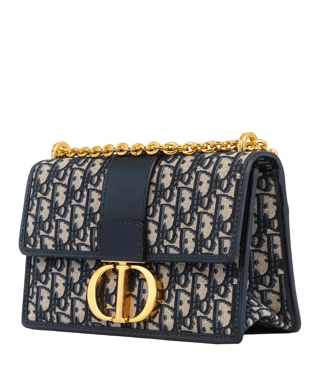 DIOR 30 MONTAIGNE MEDIUM BLUE NAVY OBLIQUE JACUARD GHW 09 MA 1204 2322