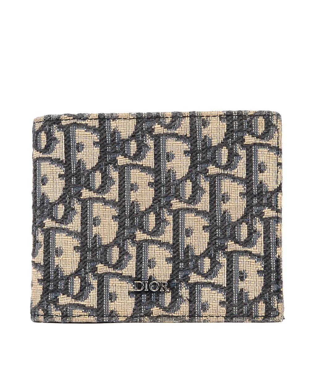 DIOR 8 CARD WALLET SHORT NAVY BLUE OBLIQUE JACUARD SHW 1296