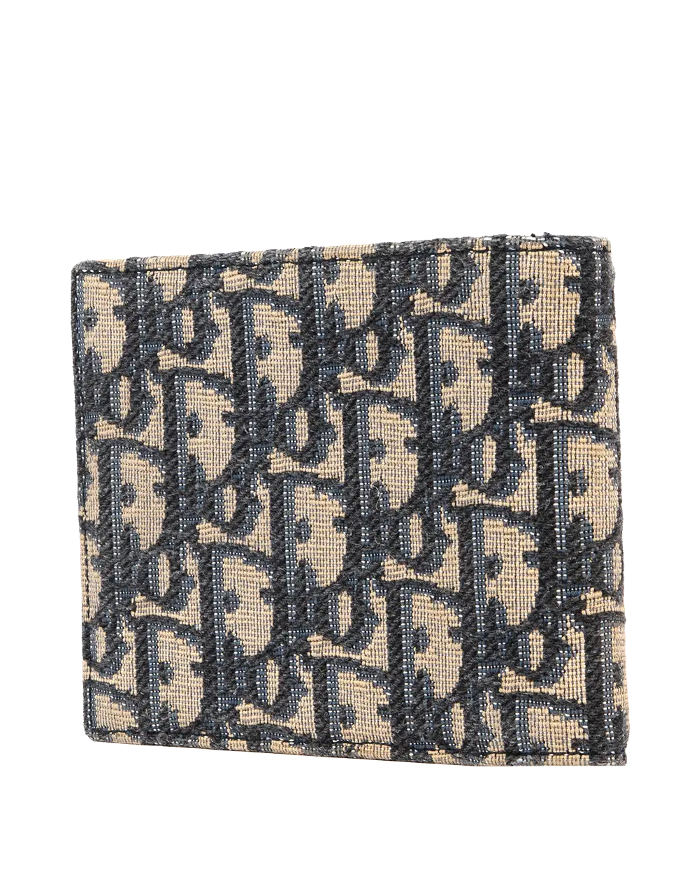 DIOR 8 CARD WALLET SHORT NAVY BLUE OBLIQUE JACUARD SHW 1298